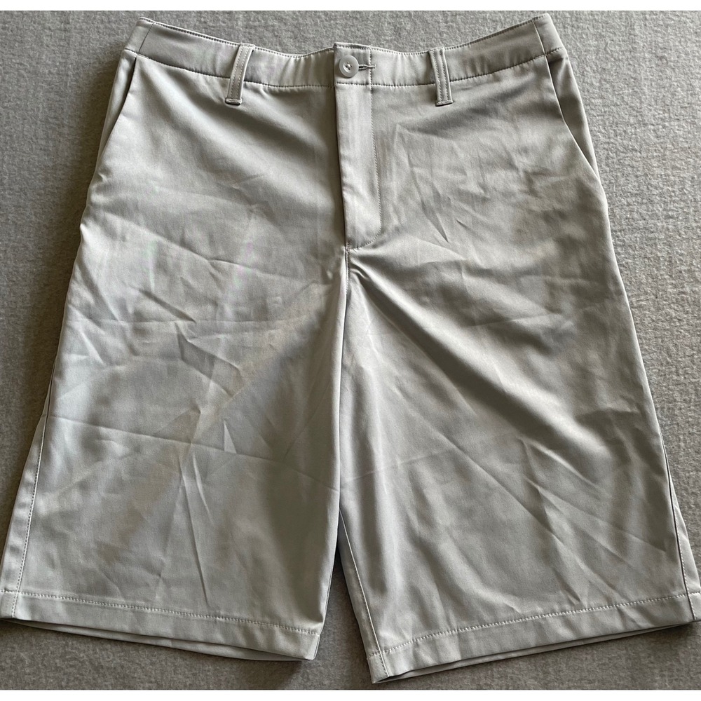 Under Armour Boys Grey Match Play Golf Shorts Size 18 Loose Fit Athletic Boys